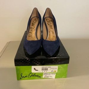 Sam Edelmam Hazel, Navy Suede Heels